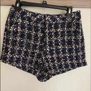 Women's Navy Tweed Shorts